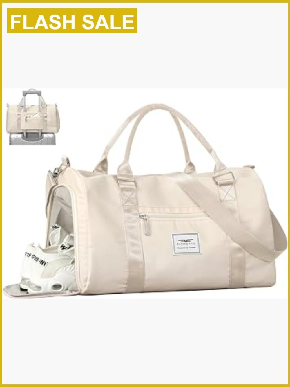 Women's Gym Duffle Bag with Wet Pocket & Shoe Compartment Sports Weekender